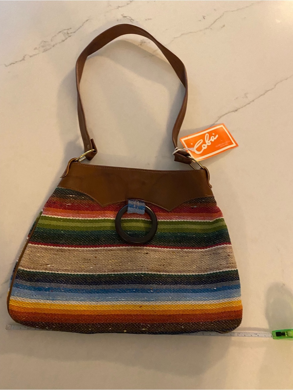 1970’s Columbia Bag & Belt Co “Coba” Tapestry Stripe Shoulder Bag Boho Southwest